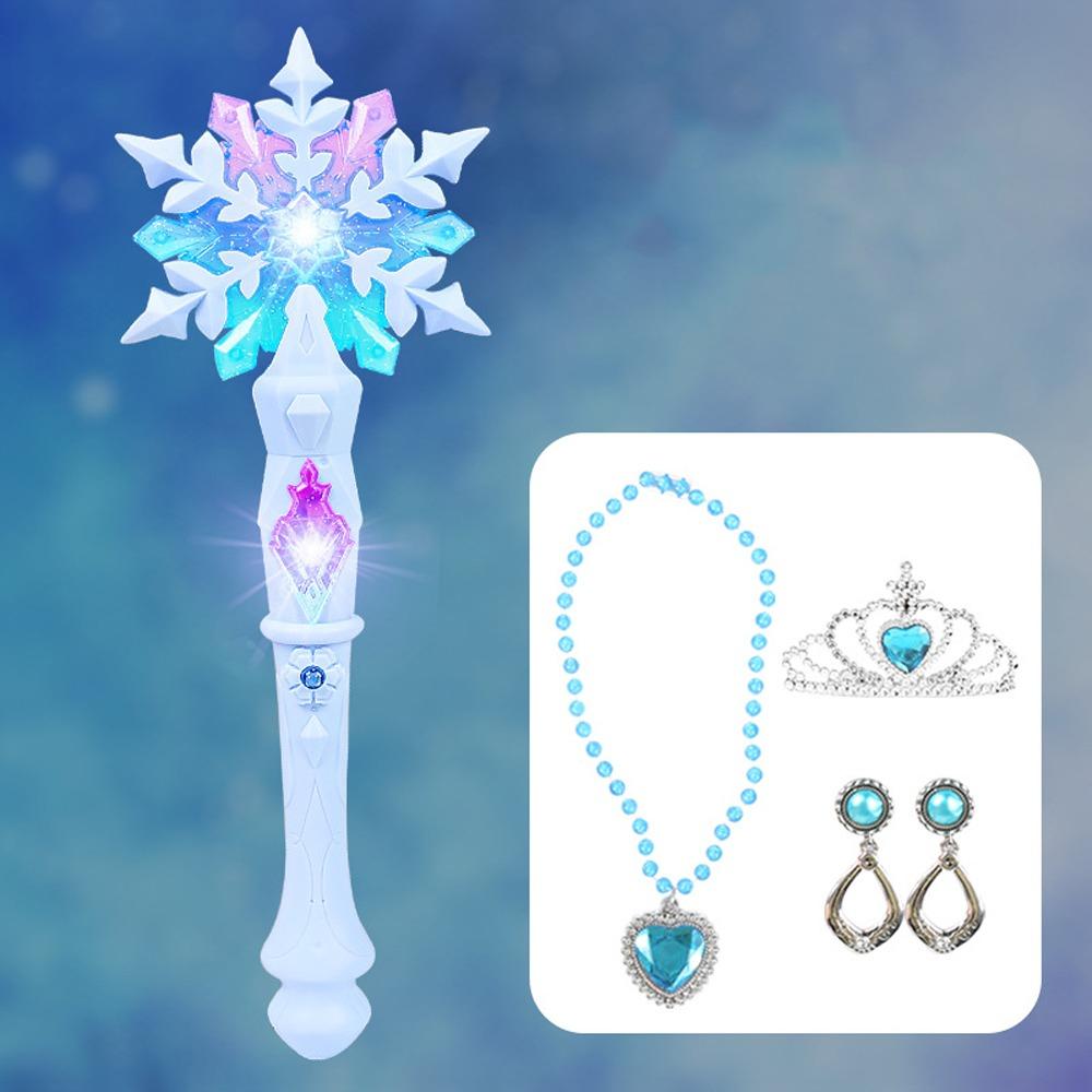 With Jewelry Set Light Up Snowflake Wand Glowing Sticks Flashing Snow Star Wands  Party Favor