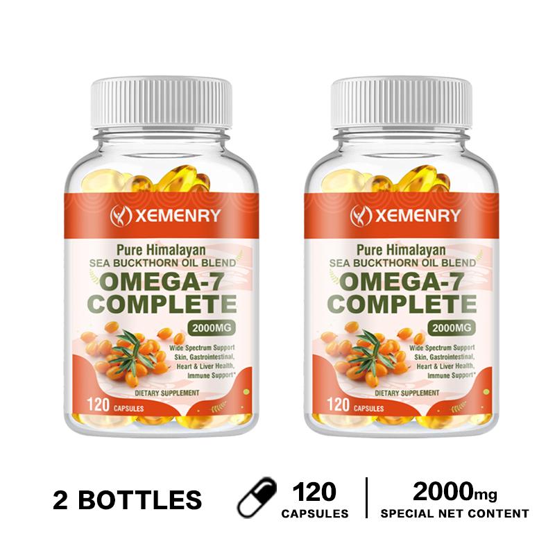 XEMENRY - 2000 mg Sea Buckthorn Oil Capsules - For skin, gut, heart and liver health, and immune support