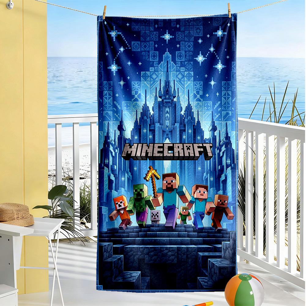Minecraft Beach Towel Quick-Dry Soft Microfiber Comfortable Lightweight Portable for Swimming,Beach,Camping, Travel, Beach Accessories,Gym