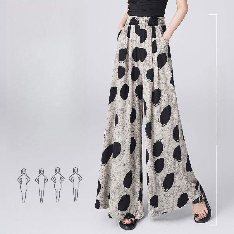 WTEMPO Chiffon Beach Skirt Pants Summer High Waist Thin Sunscreen Pants Loose Cropped Trousers Casual Women's Capris Pants