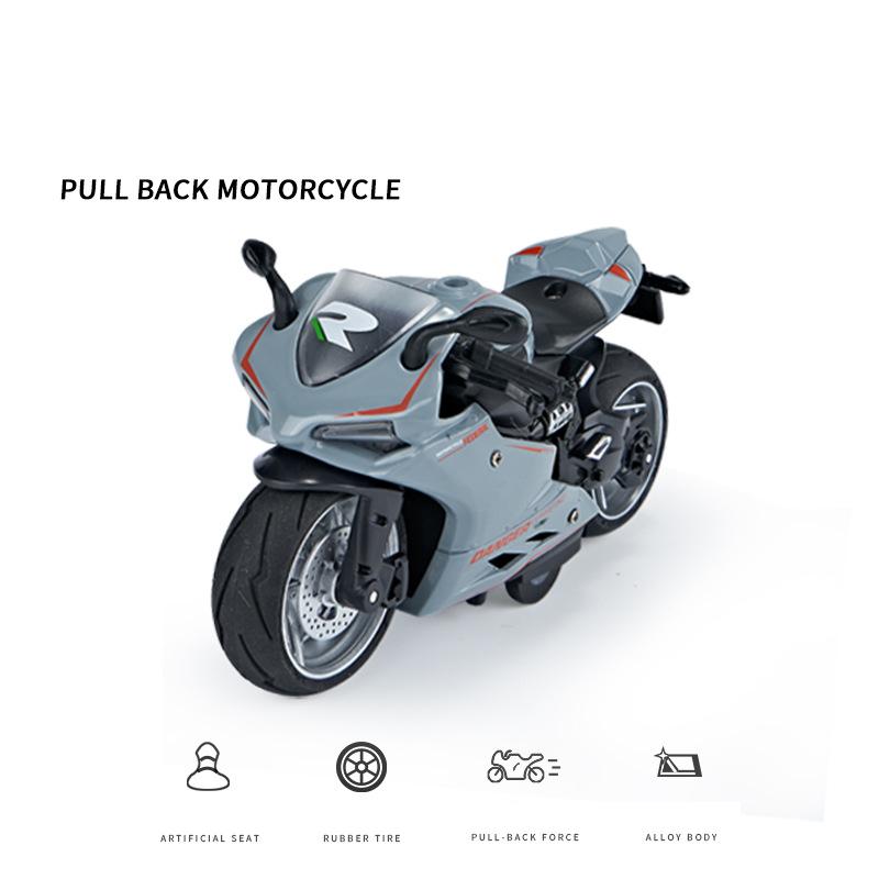 1/12 Scale Ducati Diecast Motorcycle Model Toy, Pull Back Toy with Sound and Light for Kids Toddler Boys Girls Gift Collection