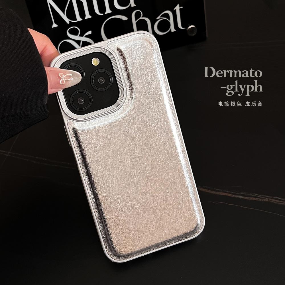 Silver Bulge Leather for Apple 11 Mobile Phone Case iPhone11promax Premium Sense 11 Solid Color 11 Hard 11