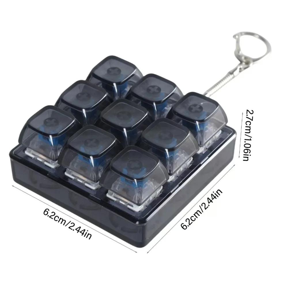 New Fidget Keychain DIY Keyboard Fidget Keychain Keys Button Relief Stress Finger Keyboard Cap 4/9Keys Pass The Time Clicker Toy
