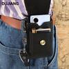 Men's Genuine Crazy Horse Leather Waist Bag - Top Layer Cowhide, Casual Outdoor Cell Phone Holder