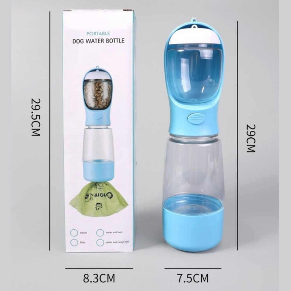 with Poop Bag Container Pet Water Bottle 3 in 1 Pet Food Dispenser New Dog Food Bottle  Travel Use