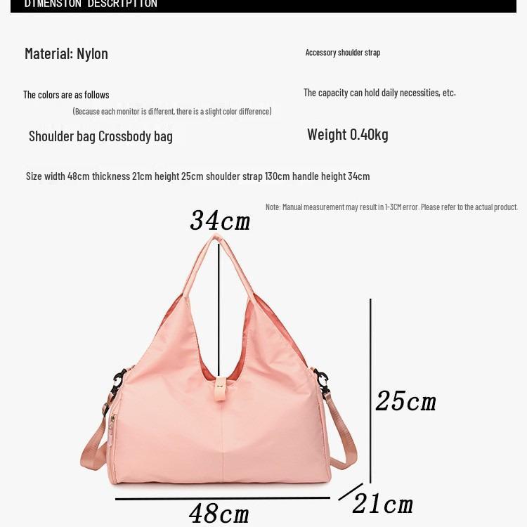 Large Capacity Travel Duffel Bag with Wet/Dry Separation for Yoga, Dance, and Fitness