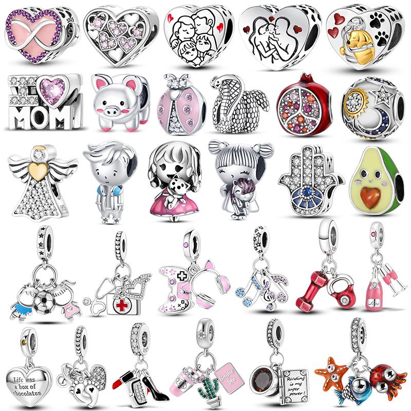 Cat Dog Charm Bead Charms Copper Ideal For Authentic Bracelets Elephant Owl Rabbit Monkey Flamingo Animal Heart Bead Gift Do It Yourself Jewellery