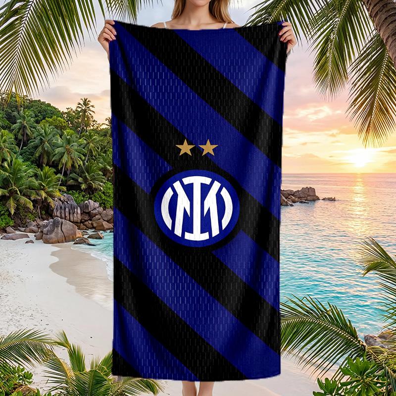 Asciugamano da Spiaggia Inter Milan Morbido Microfibra Asciugamano Estivo Asciugatura Rapida Assorbente per Spiaggia Piscina Viaggio