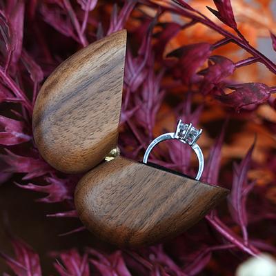 Heart-shaped Ring Box Compact Size Portable Retro Style Wooden Proposal Wedding Ring Holder Jewelry Organizer
