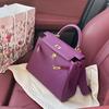 The New High-end Togo Top Layer Cowhide Wide Shoulder Strap Fashionable Single-shoulder Crossbody Hand-held Women's Bag Is Trendy