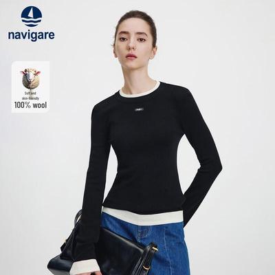 Women's 100% Wool Slim-Fit Knit Sweater
