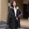Down cotton jacket women's mid-length winter 2025 new cotton jacket fake two loose bread jackets thickened padded jackets
