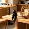 Dark Aesthetic Home Ornament 3D Printed Hooded Skeleton Reading Figurine, Gothic Bookshelf Edge Sitter Statue, Mysterious Figurine Halloween for Desk
