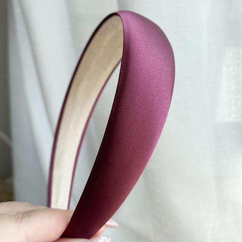 Spring New Glossy Satin Headbands for Women multi-color Light Pink 3cm wide thick sponge plastic Pad Hair bands