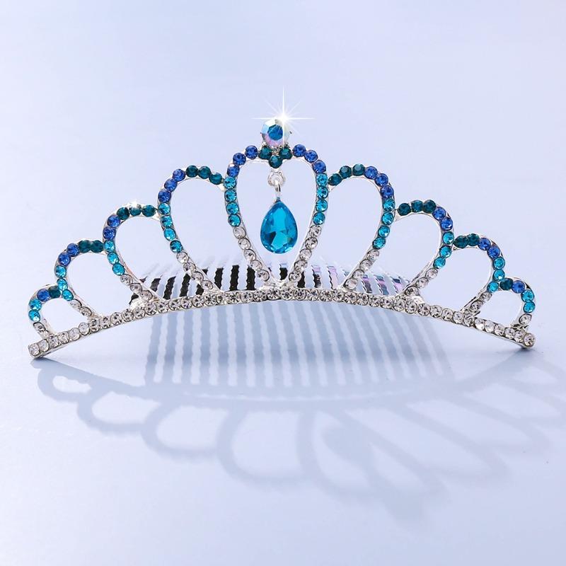 Crown Tiara Children's Princess Rhinestone Crown Hair Comb, Little Girl Birthday Gift Baby Hair Accessories Comb Accessories