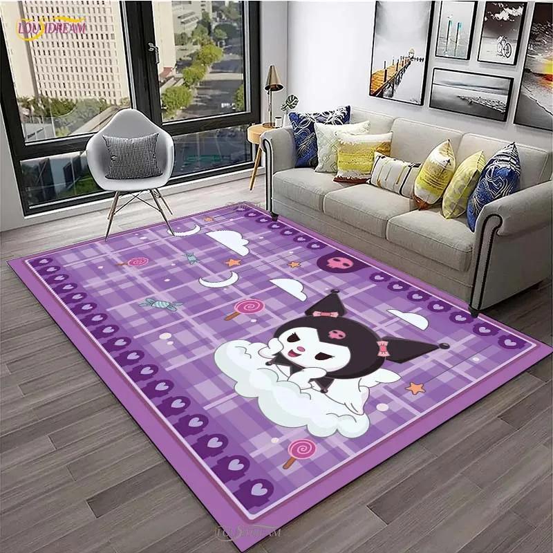 Kuromi Cartoon Anime kawaii Carpet for Living Room Bedroom Cute Rug Kitchen Door Kids Un-slip Floor Mats Alfombra Birthday gift