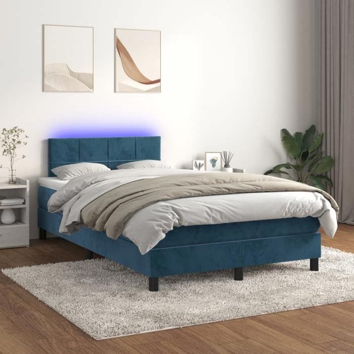 VidaXL Sommier à Lattes de Lit avec Matelas et LED, Lit Rembourré, Lit Double, Lit Adulte de Chambre à Coucher Intérieur, 3134397