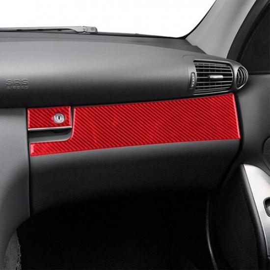 2Pcs Red Carbon Fiber Passenger Dashboard Vent Cover Trim For Mercedes-Benz W203
