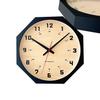 KATOMOKU Muku Clock 8 Octagonal Black km-81BKRCS8 Wall Clock with Continuous Second Hand, 30.0cm Diameter (SKP Radio-Controlled Clock)