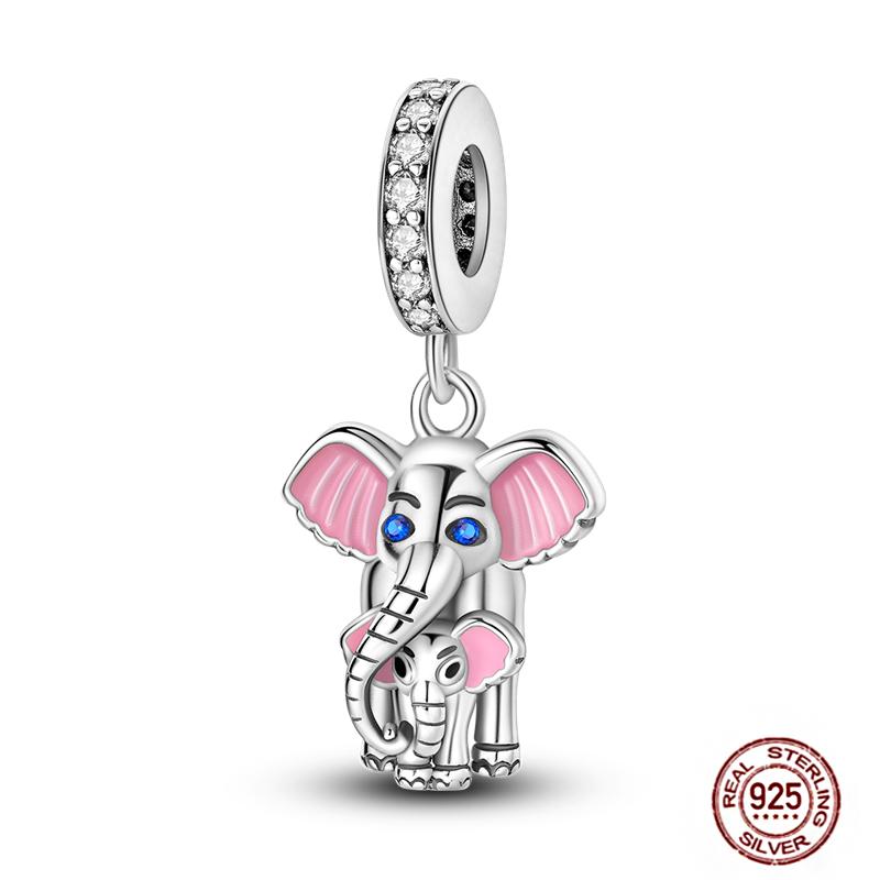 Fit Original Pendant Animal Charmscopper Pink Heart Pet Cat Dog Blue Owl Squirrel Beads Bracelet Women Diy Birthday Jewelry