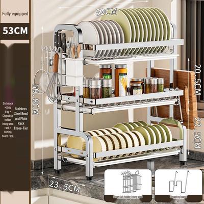 Multifunctional 3-Tier Stainless Steel Dish Drying Rack