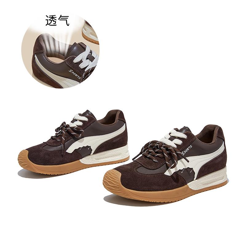 

Leather German training shoes women s spring new retro platform sports Forrest Gump shoes versatile shoes children s outdoor women s shoes 40