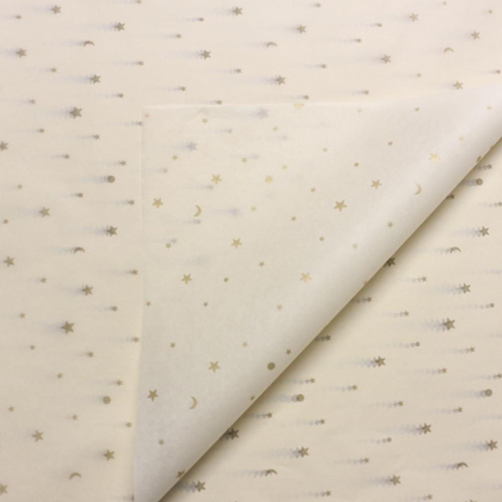 Star Moon Tissue Paper Minimalist Foil Printed Paper Floral Wrapping Paper Foil-Printed For Floral Studios Bouquet Wrapping