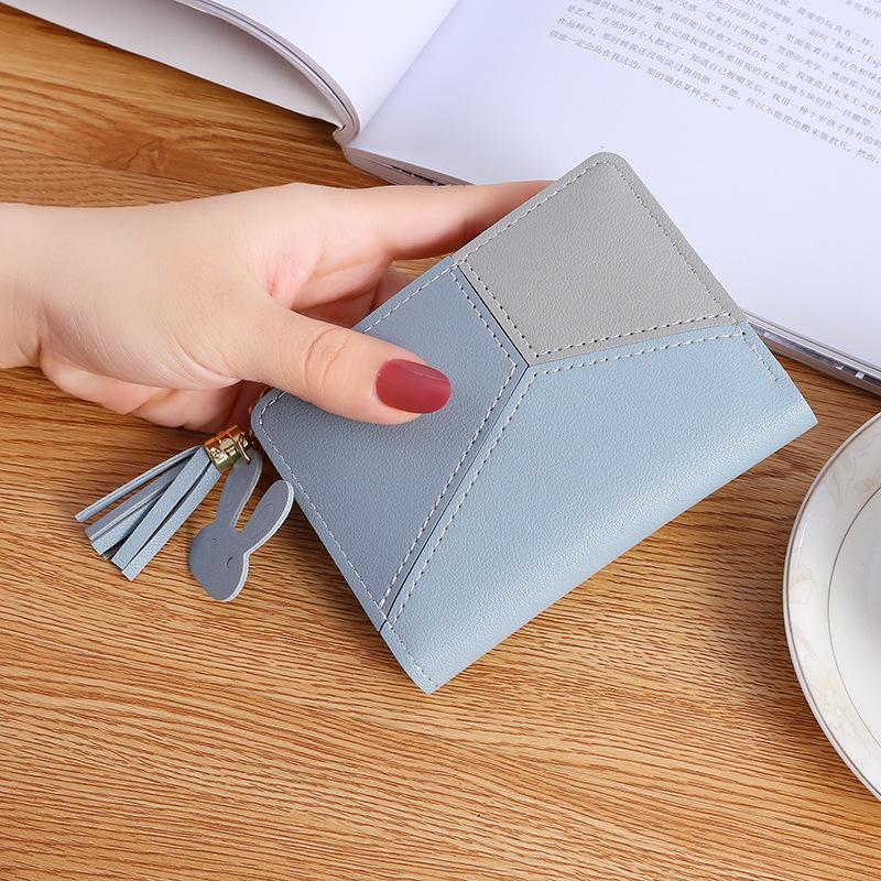 

Жіночий милий гаманець Геометричний рожевий кишеньковий гаманець ID Card Holder Печворк Гаманці Lady Fashion Короткий складаний портативний мішок для грошей