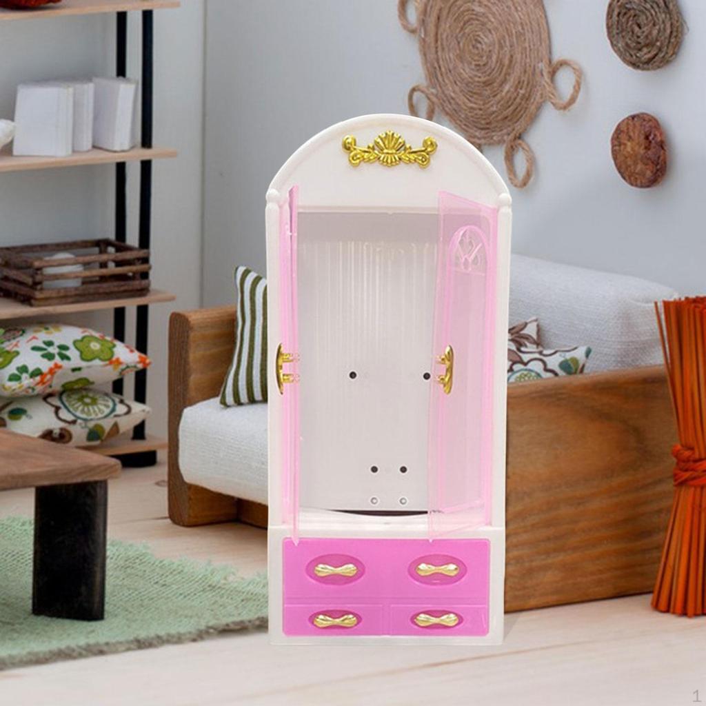 Mini Wardrobe Doll Clothes Holder DIY Versatile Creative Miniature House Furniture for Childrens Day