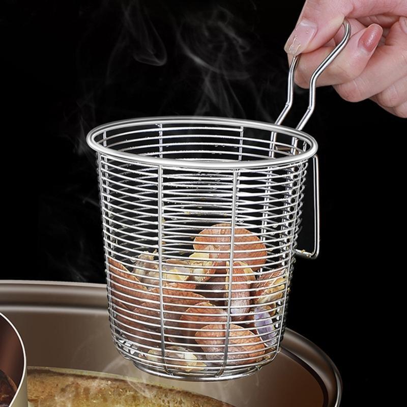 Rostfritt Stål Varm Stekkorg Oljeavrinning Sikt Nät Ravioli Sil HX6C