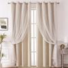 Lace Blackout Curtains Double Layer with Sheer Star Pattern Embroidery Thermal Insulated Curtain Princess Curtain  Luxury Double Layer Curtains
