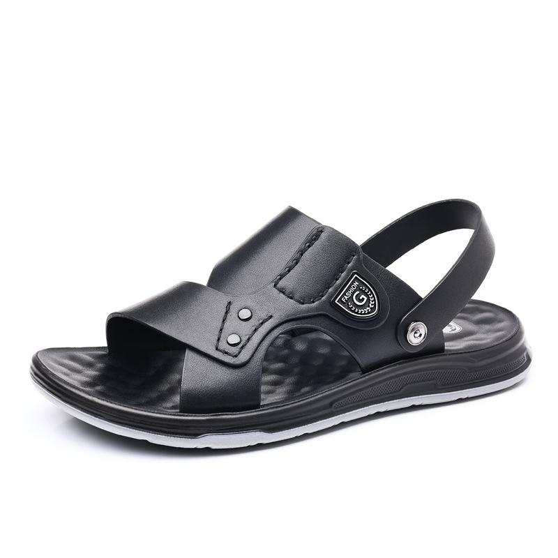 

Fashion Men s Sandals 2025 Summer Genuine Leather Casual Beach Shoes Anti slip External Dual purpose Cool Slippers for Men 38