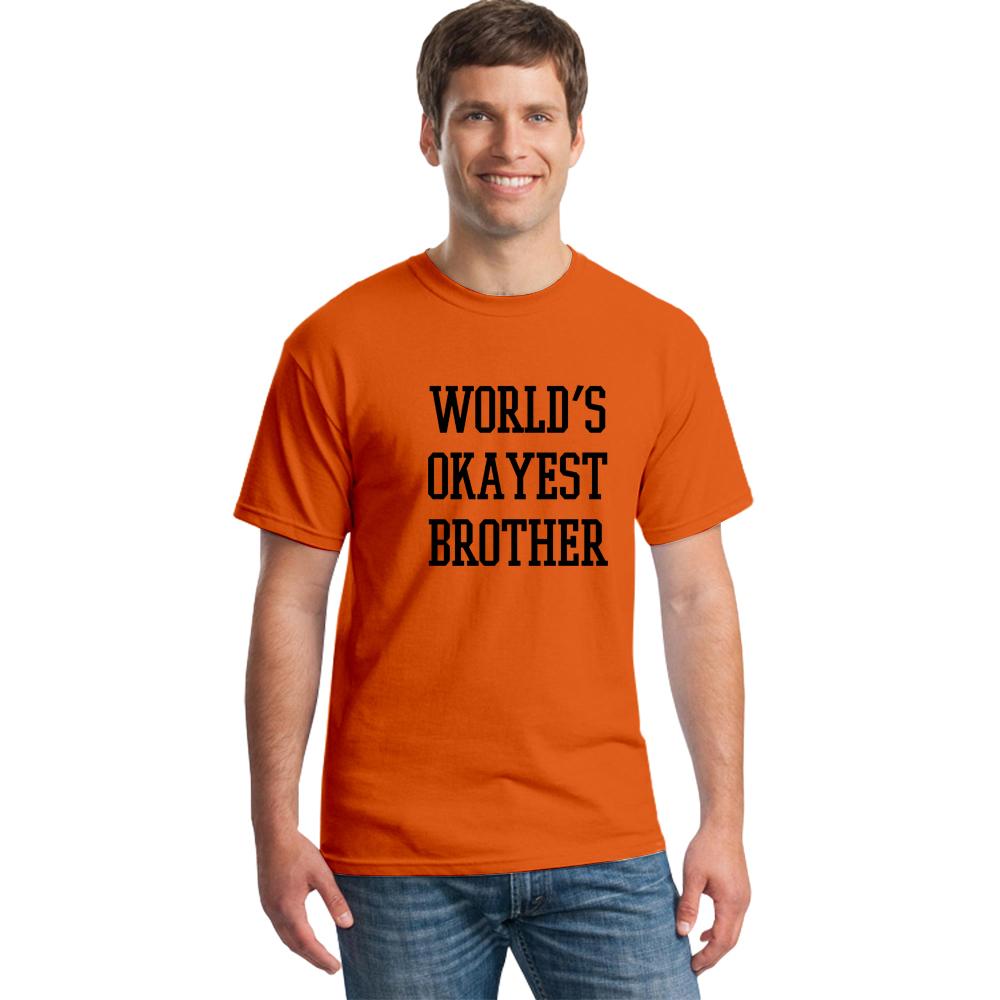 Adult Mens World S Okayest Brother Funny T Shirts Siblings Tee For Brothers T Shirt