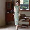 Green sleeveless national style new Chinese daily Suzhou long cheongsam improved young 1011 new women's high sense
