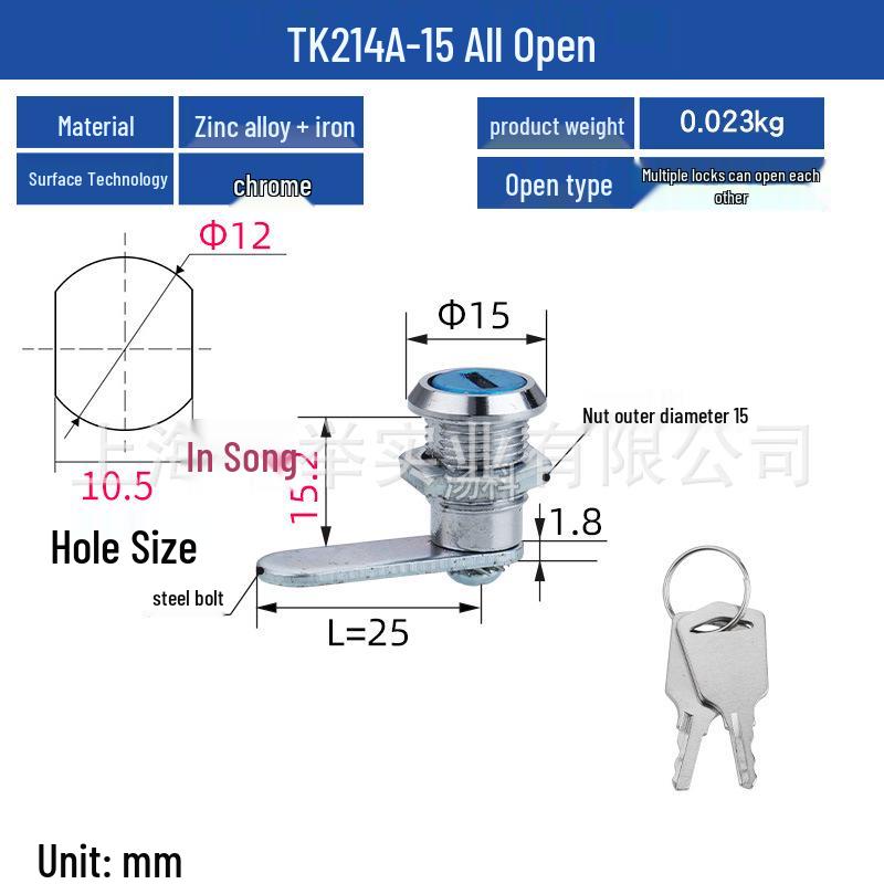 

Mini Round 12mm Cam Lock for Jewelry Display, Instrument Cabinet, Light Box, or Miniature Doors