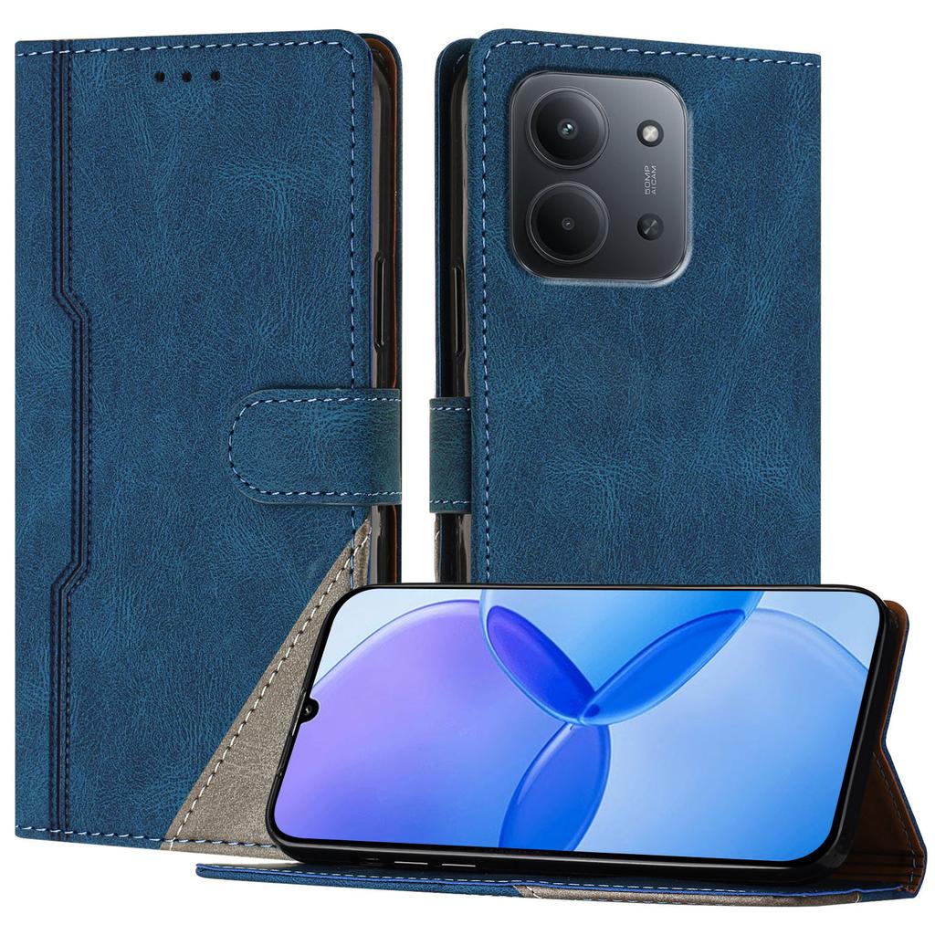 Für Xiaomi Redmi 15C 5G (EU) (173 mm)/Xiaomi Redmi 15C 4G (EU) (173 mm) Lederhülle Dreieck Patchwork Geldbörse Ständer Stoßfeste Handyhülle