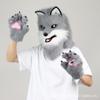 Stuffed animal canine fox mask headgear full head animal head animal head cosplay costume