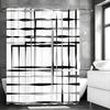 Modern Geometric Line Abstract Minimalist Shower Curtain, Bathroom Decorative Shower Curtain, Waterproof Shower Curtain with Hoo