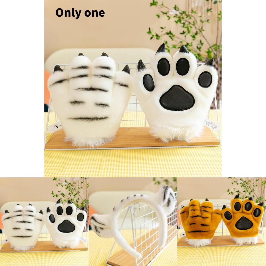 Niedliches Plüsch-Tigerpfoten- und Schwanz-Stirnband für Bühnenshows und Tier-Themenpartys