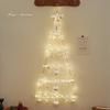 110cm Christmas Tree Shape with Glowing Lights Christmas Balls Wall Pendant Pinecone Vine for Xmas Party Home Pendant  WallDecor