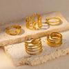 Stainless Steel Multi Layer Rings for Women Vintage Punk Open Adjustable Finger Ring Fashion Jewelry Wedding Birthday Gift 2024