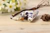 TNG Mini Ocarina 6 Holes Gun Luxury Necklace Single F Key Ocarina Wind Instrument Blue Flower Porcelain [Pendant / / Type]