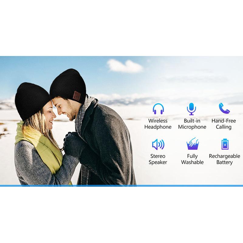Bluetooth Hat Acrylic Fast Transmission Speed Stable Keep Warm Headset Hat for Outdoor Gym Running Hiking