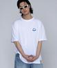 GRAVER [Unisex] Pixel Small Drawing Smile Short Sleeve T-Shirt_White/Blue Logo
