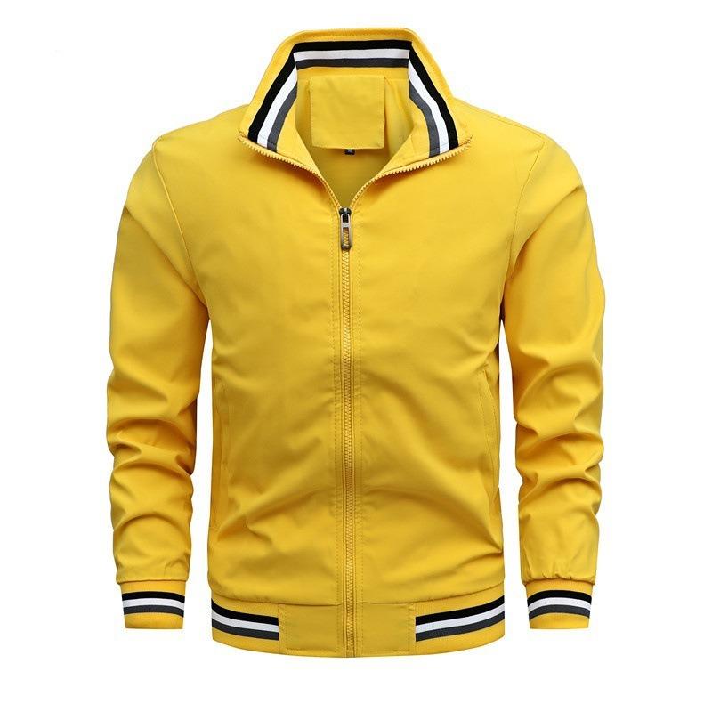 Spring and autumn new business casual jacket zipper trend side seam pocket blue jacket jacket men's one