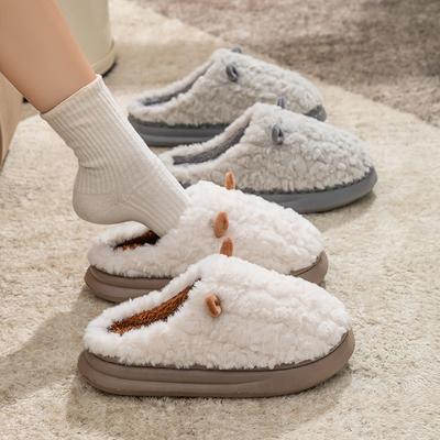 Little Sheep Color Matching Cotton Mop EVA Sole, Autumn and Winter Leisure Indoor Home Velvet Thermal Cotton Slippers