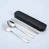 Portable Stainless Steel Cutlery Set: Spoons, Chopsticks, Knife, Fork - Three-Piece Set