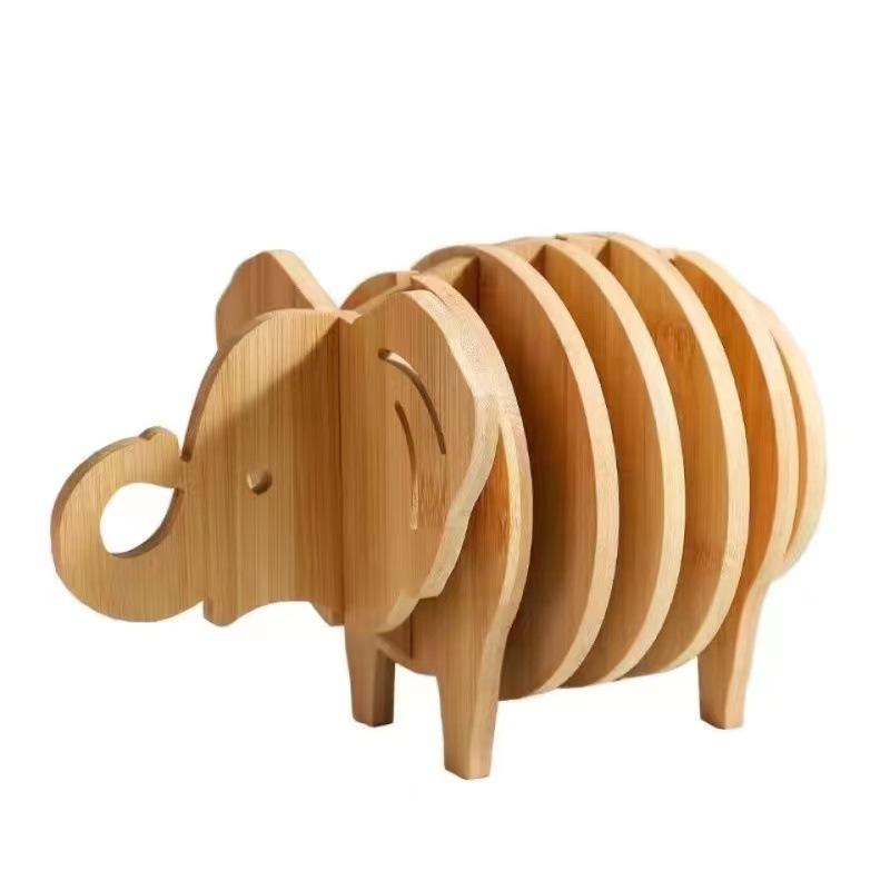 

Бамбуковый коврик для столовых приборов, креативный трехмерный коврик в форме животного, теплоизоляционный коврик, водонепроницаемый и маслостойкий, декоративный коврик для стола