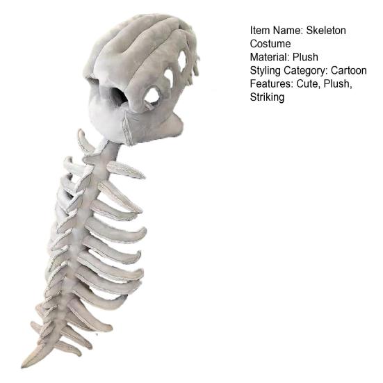 Dinosaur Skeleton Costume Realistic Plush 3D Dinosaur Skull Headpiece And Spine Costume Set for Halloween Cosplay