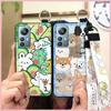 Wrist Strap Kickstand Phone Case For Blackview A85 Cartoon Soft case Dirt-resistant Durable Wristband Cute Anti-knock